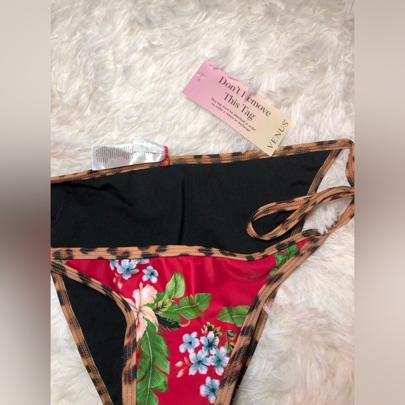 VENUS Black Red and Tan Leopard Bikini size 6 NWOT - Picture 2 of 9